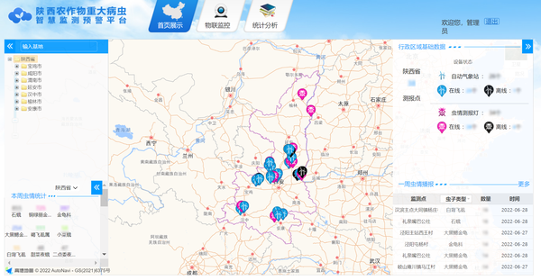 陜西農(nóng)作物重大病蟲害智慧監(jiān)測(cè)預(yù)警平臺(tái) 陜西農(nóng)作物重大病蟲害智慧監(jiān)測(cè)預(yù)警平臺(tái)